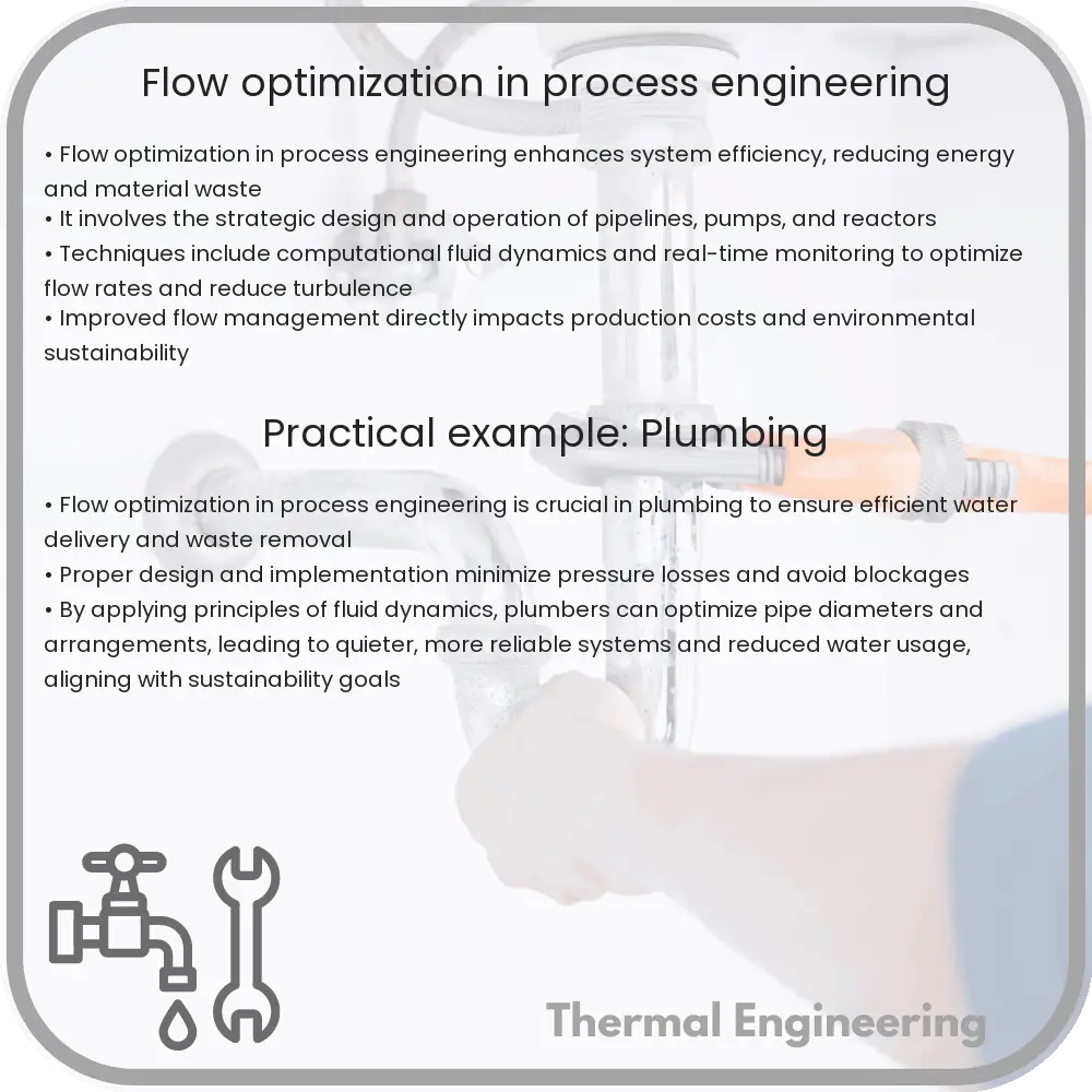 Flow optimization in process engineering
