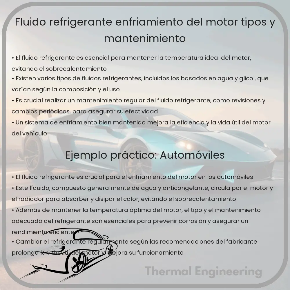 Fluido Refrigerante | Enfriamiento del Motor, Tipos y Mantenimiento