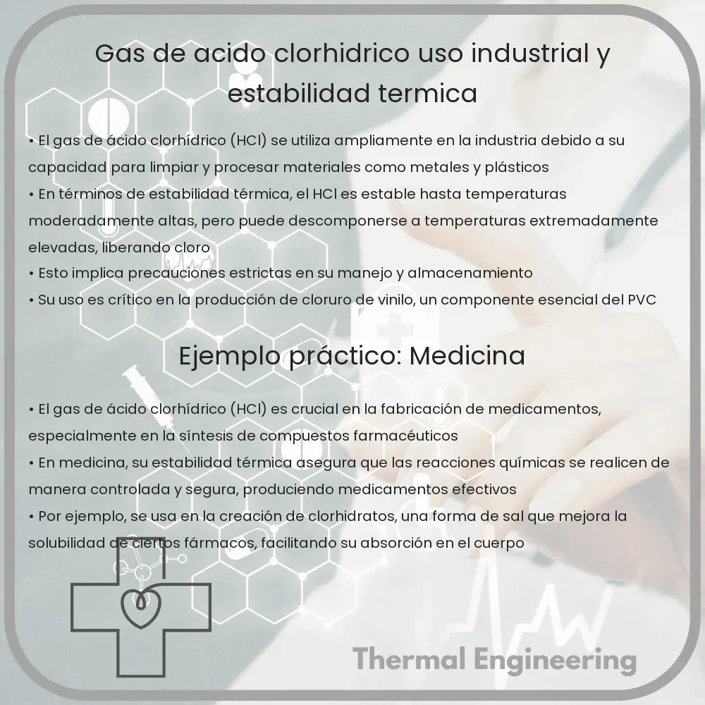 Gas de Ácido Clorhídrico | Uso Industrial y Estabilidad Térmica