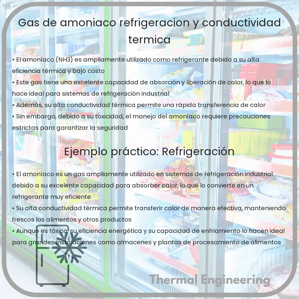 Gas de Amoníaco | Refrigeración y Conductividad Térmica