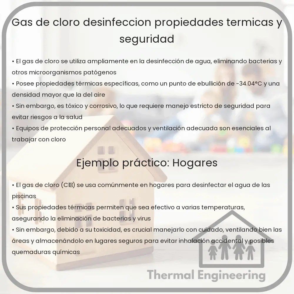 Gas de Cloro | Desinfección, Propiedades Térmicas y Seguridad