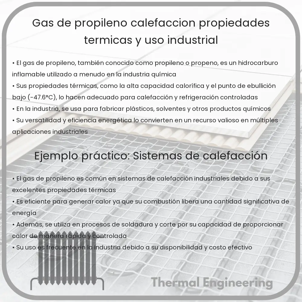 Gas de Propileno | Calefacción, Propiedades Térmicas y Uso Industrial