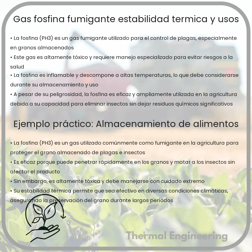 Gas Fosfina | Fumigante, Estabilidad Térmica y Usos