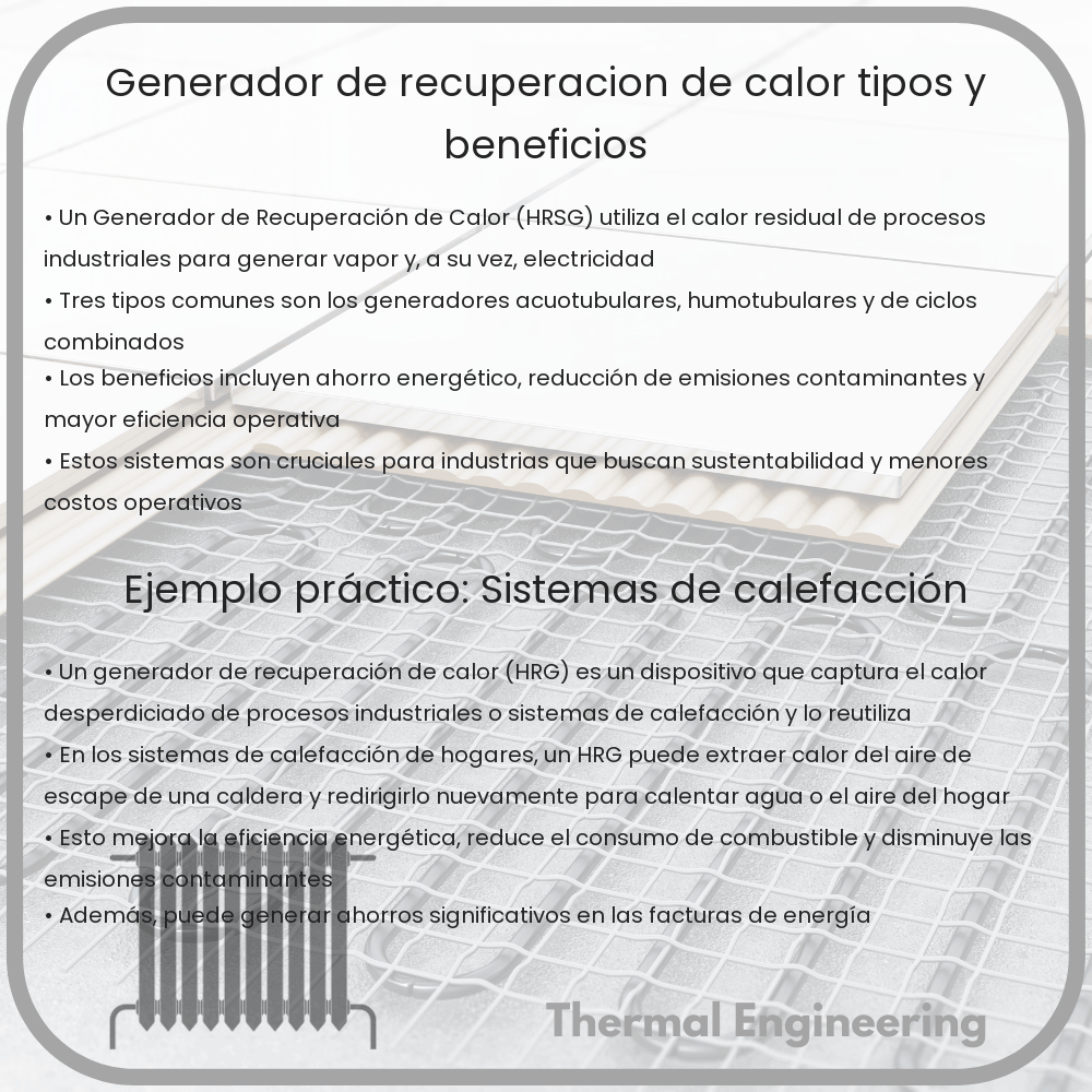Generador de Recuperación de Calor | Tipos y Beneficios
