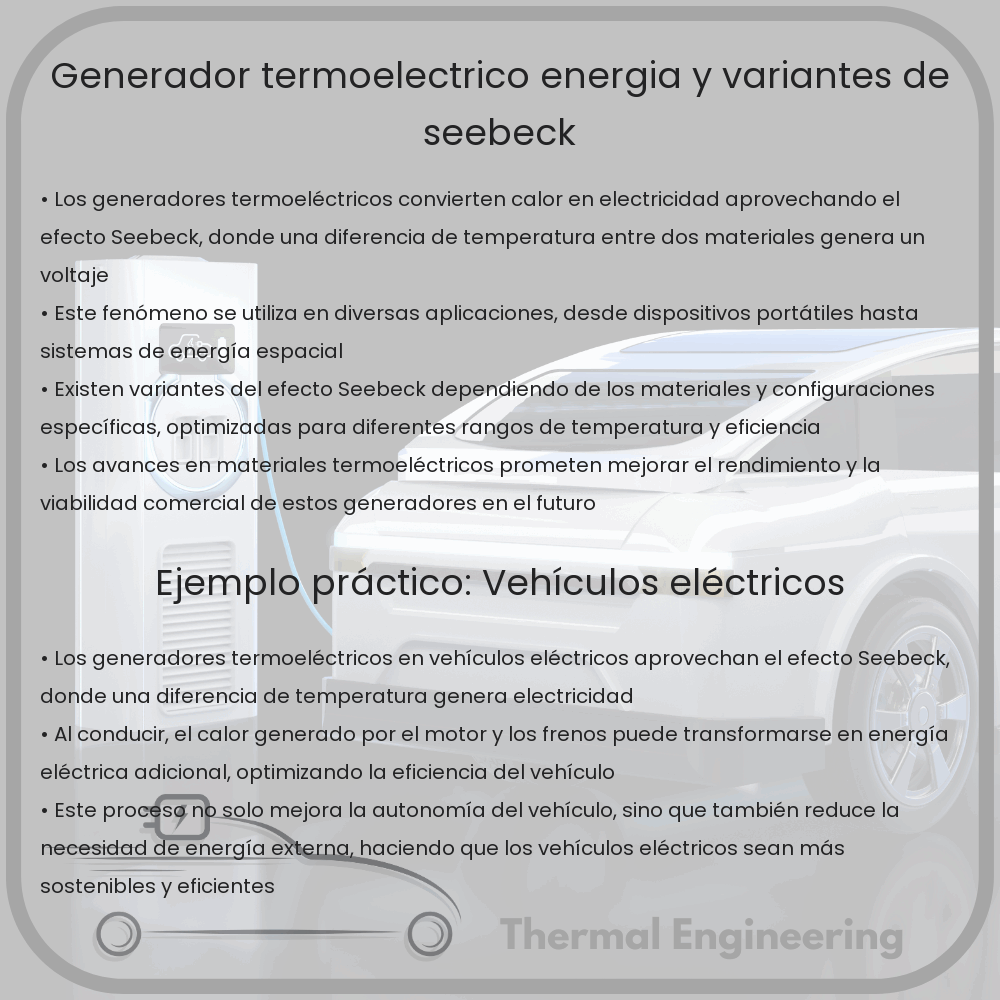Generador Termoeléctrico | Energía y Variantes de Seebeck
