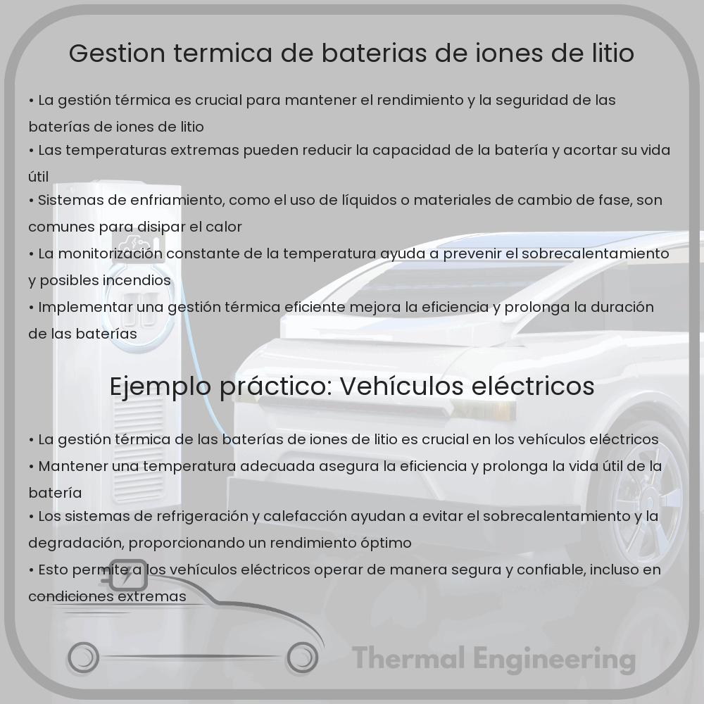 Gestión térmica de baterías de iones de litio