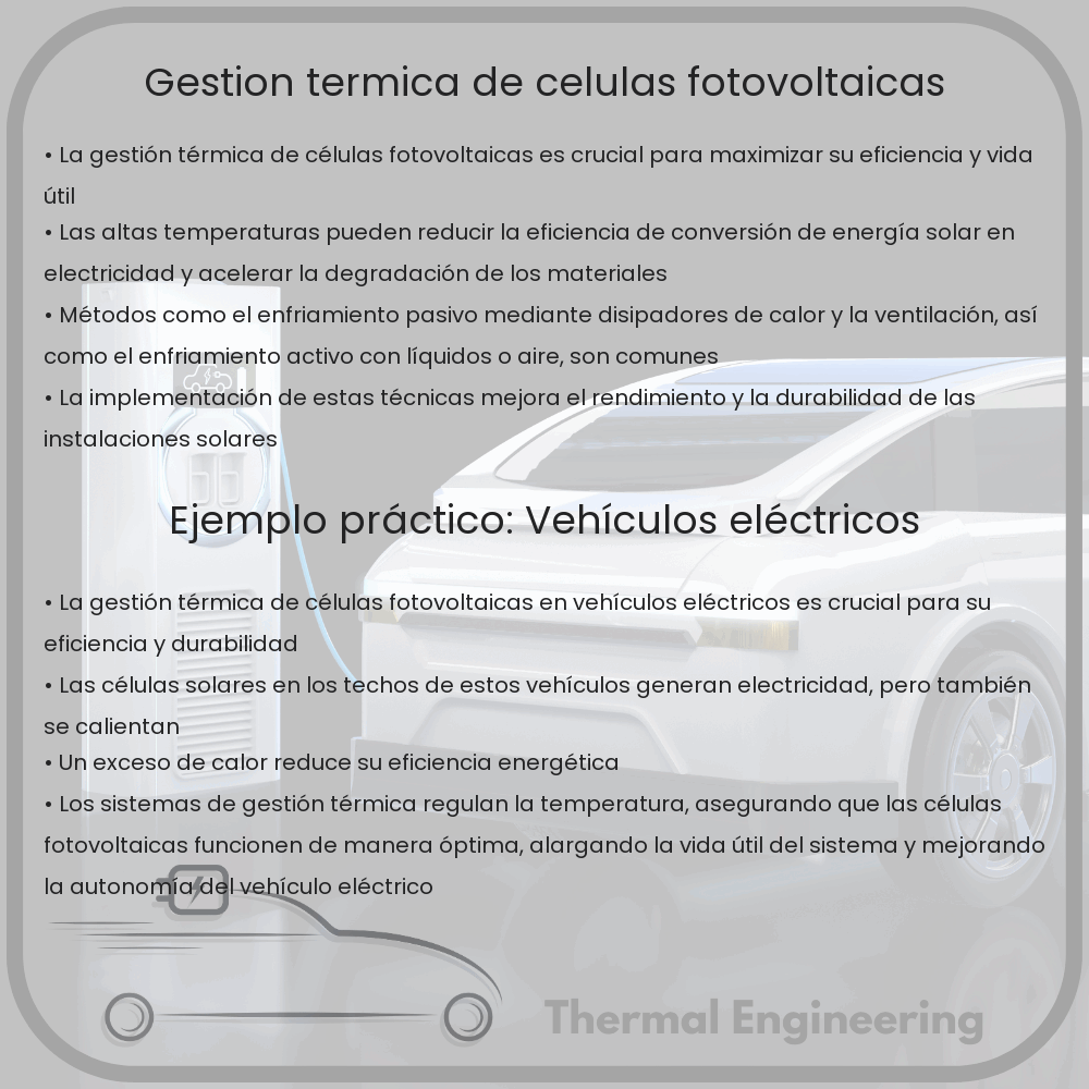 Gestión térmica de células fotovoltaicas