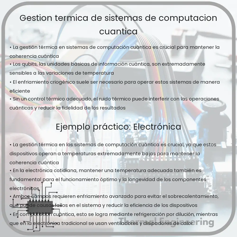 Gestión térmica de sistemas de computación cuántica
