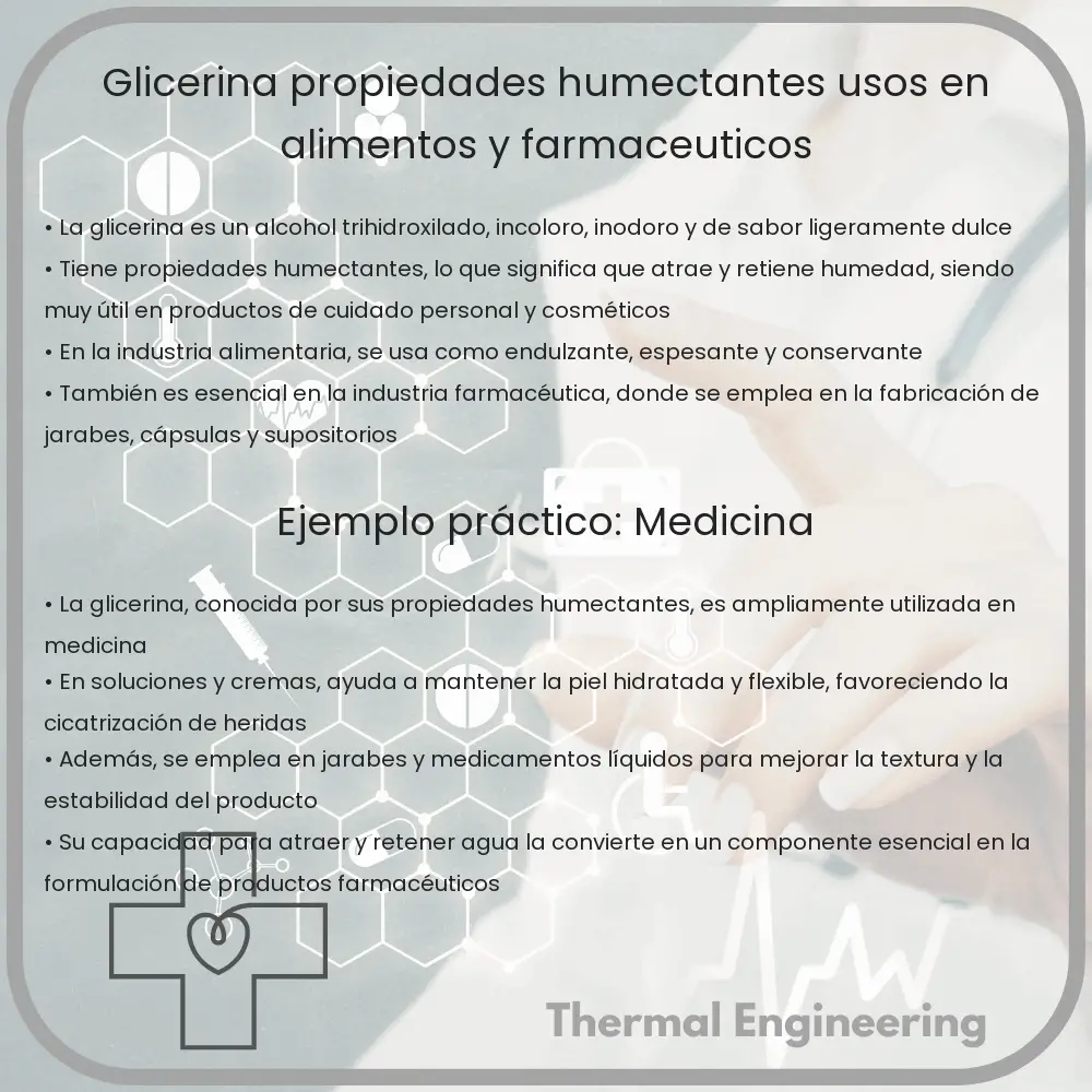 Glicerina | Propiedades Humectantes, Usos en Alimentos y Farmacéuticos
