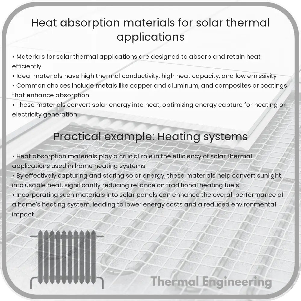 Heat absorption materials for solar thermal applications