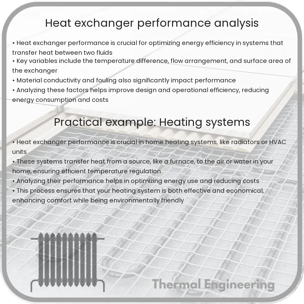 Heat exchanger performance analysis