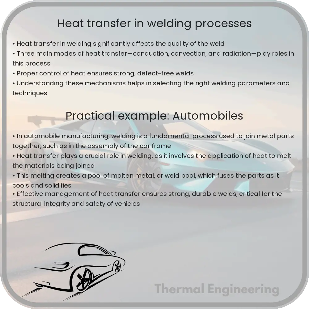 Heat transfer in welding processes
