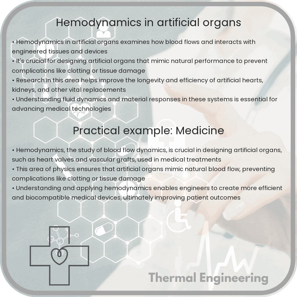 Hemodynamics in artificial organs