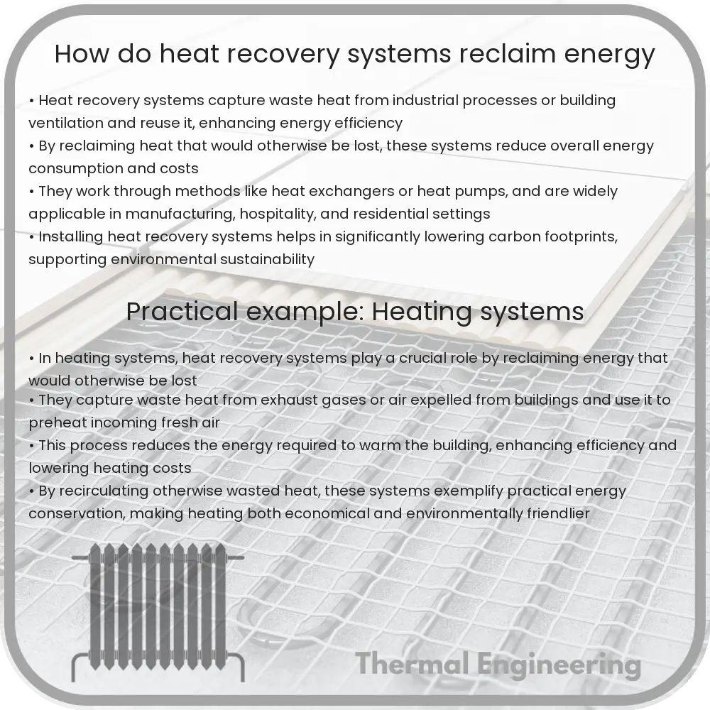 How do heat recovery systems reclaim energy