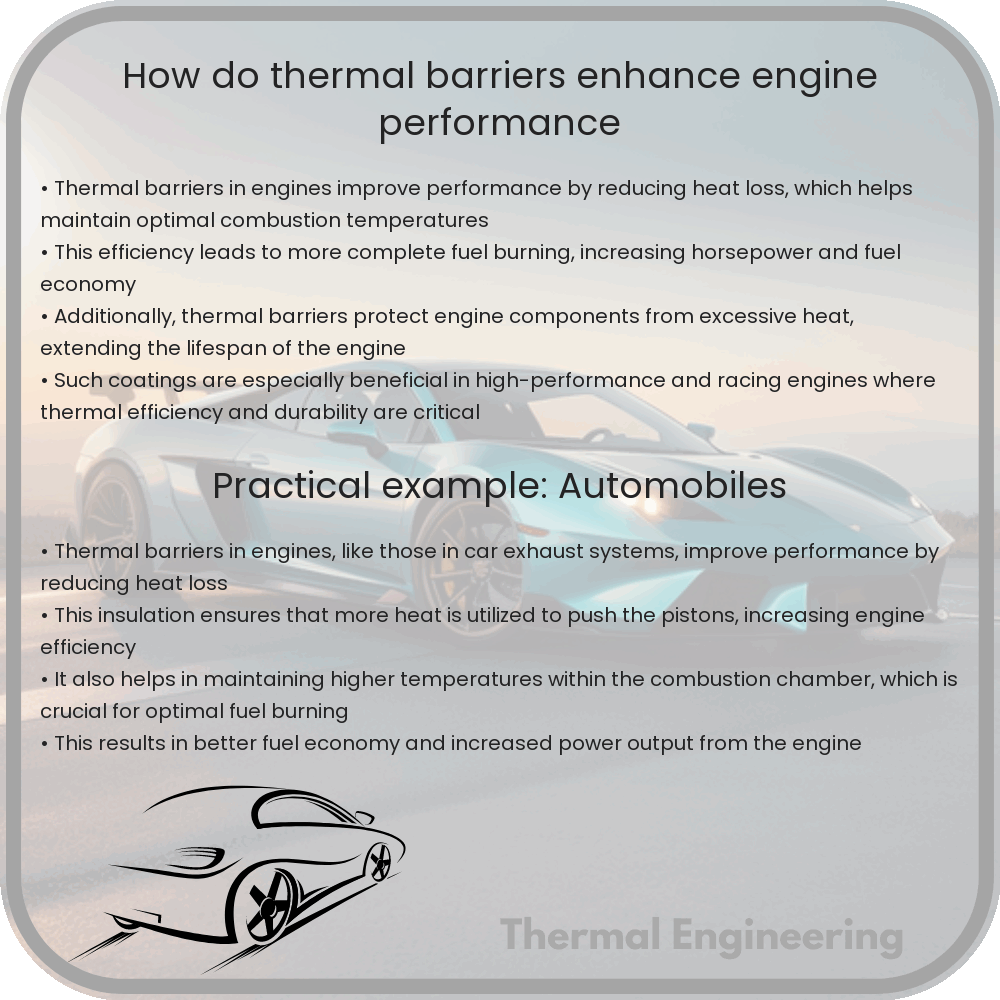 How do thermal barriers enhance engine performance