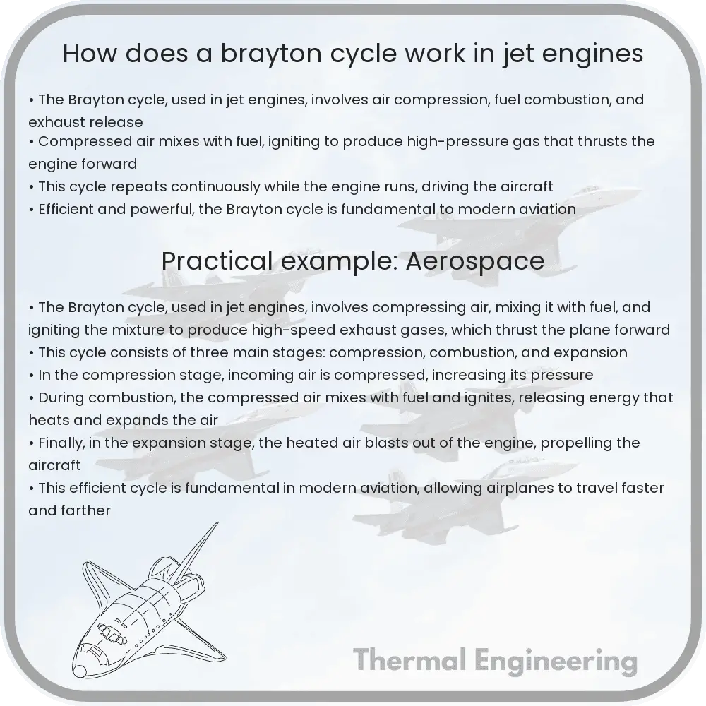 How does a Brayton cycle work in jet engines