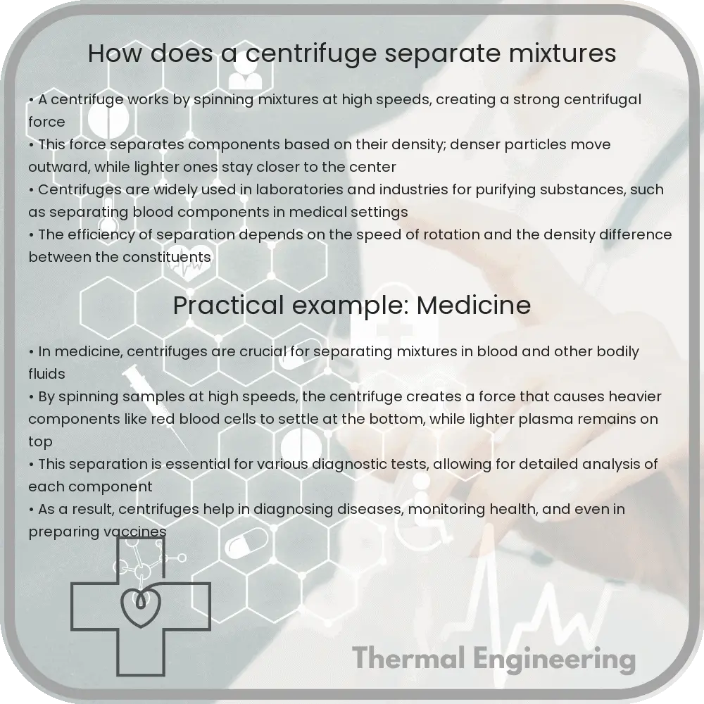 How does a centrifuge separate mixtures