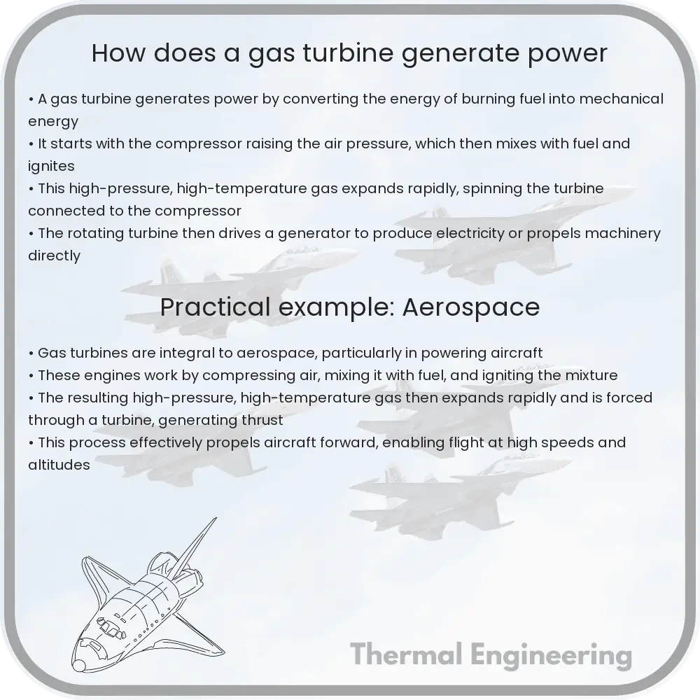 How does a gas turbine generate power