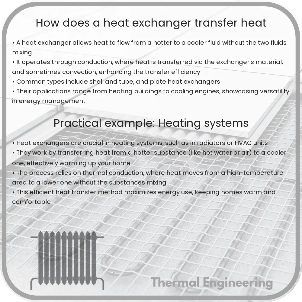 How does a heat exchanger transfer heat
