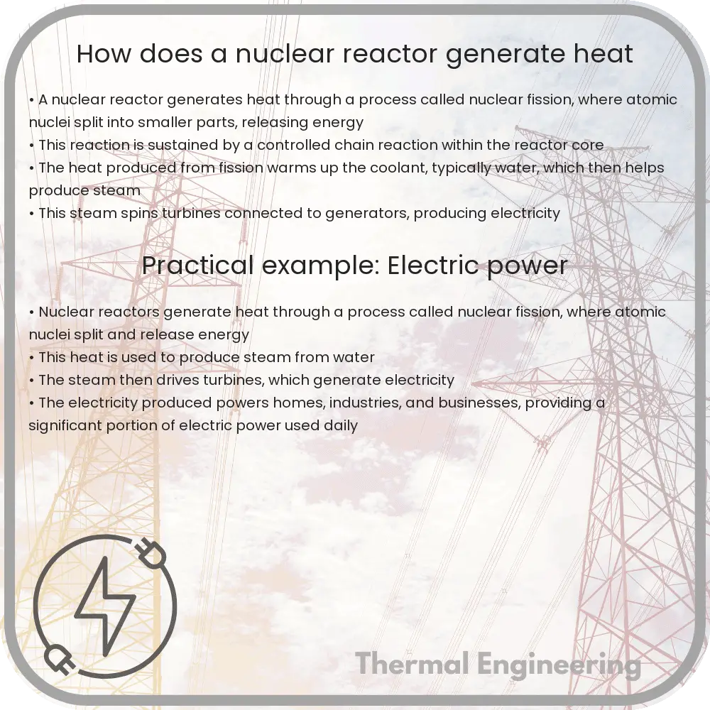 How does a nuclear reactor generate heat