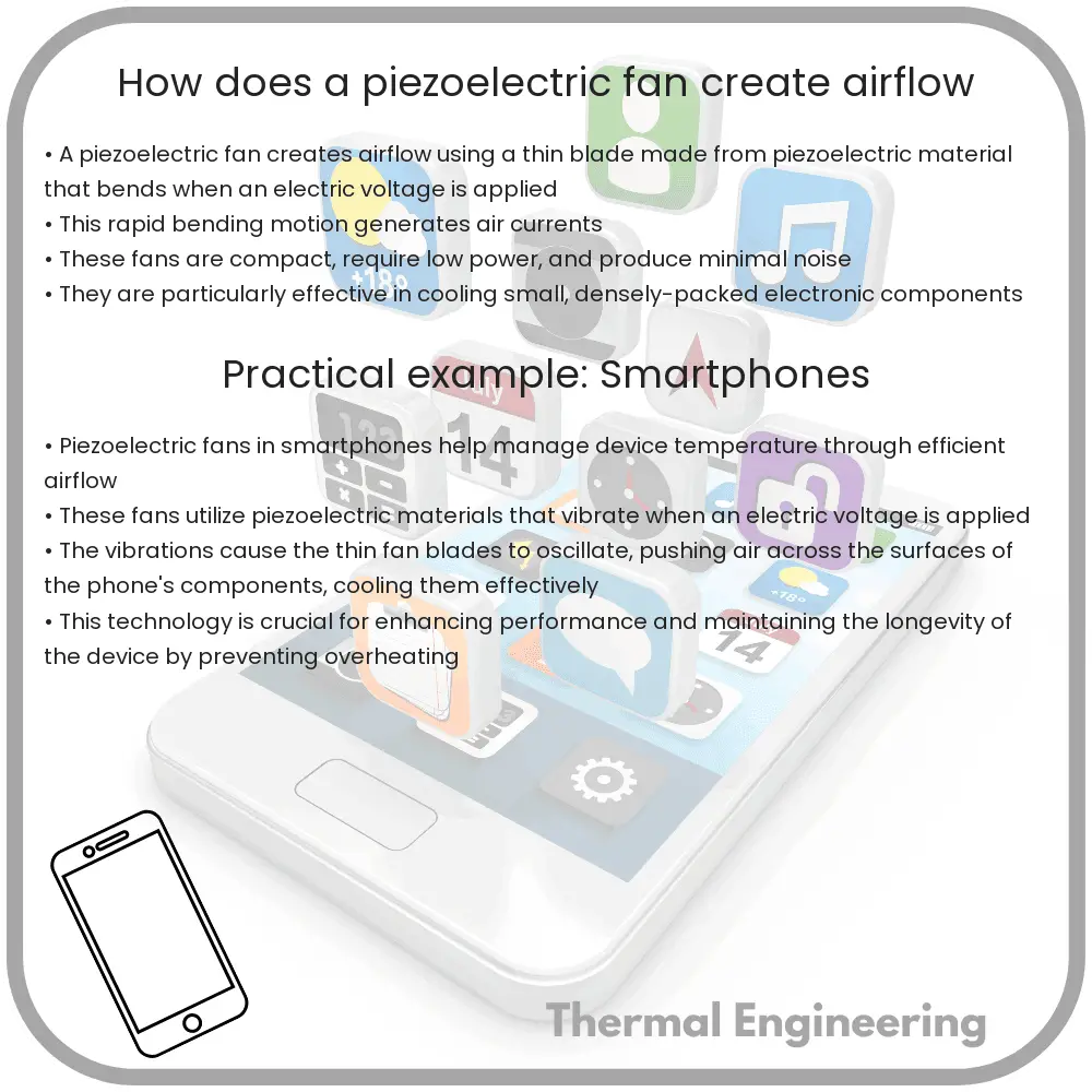 How does a piezoelectric fan create airflow