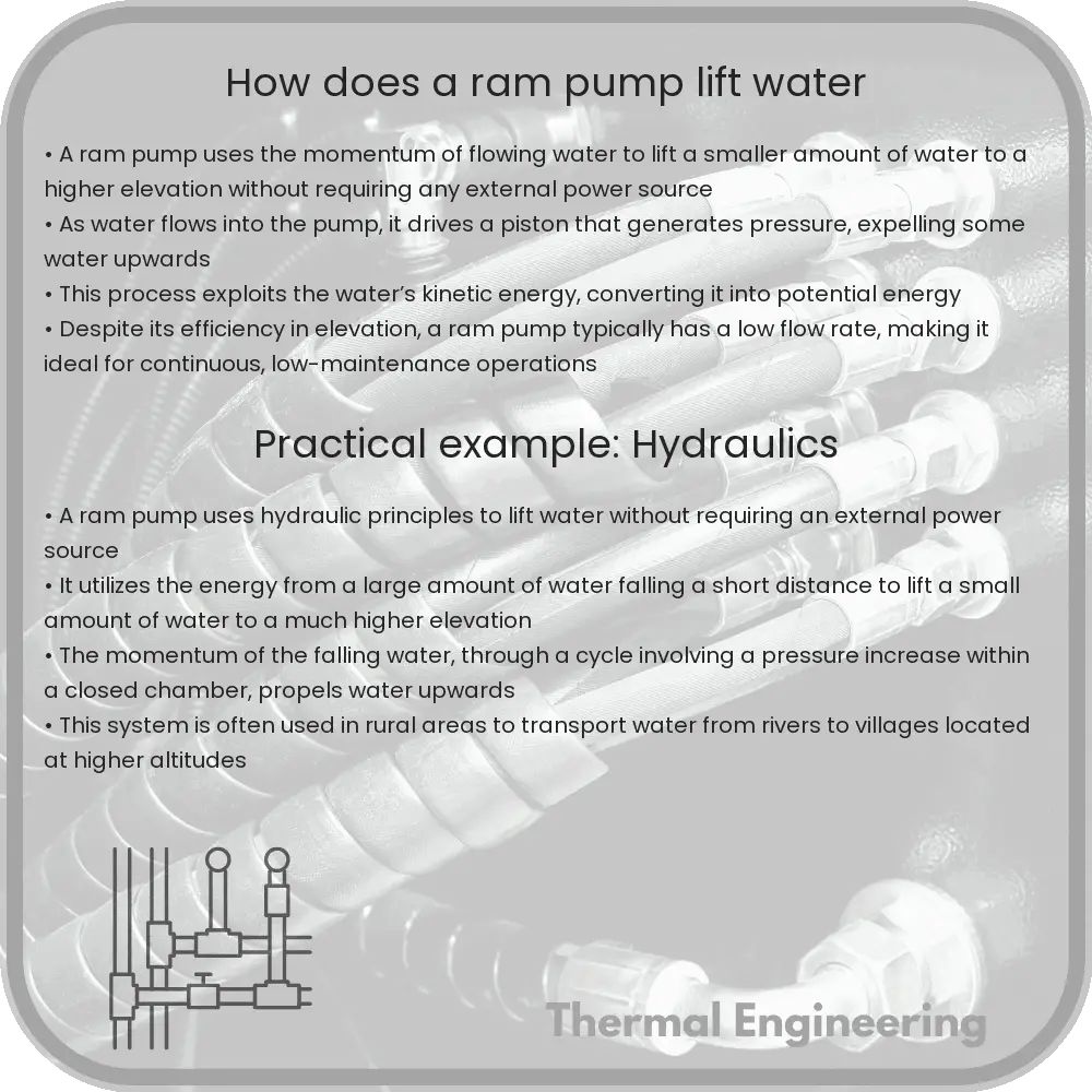 How does a ram pump lift water