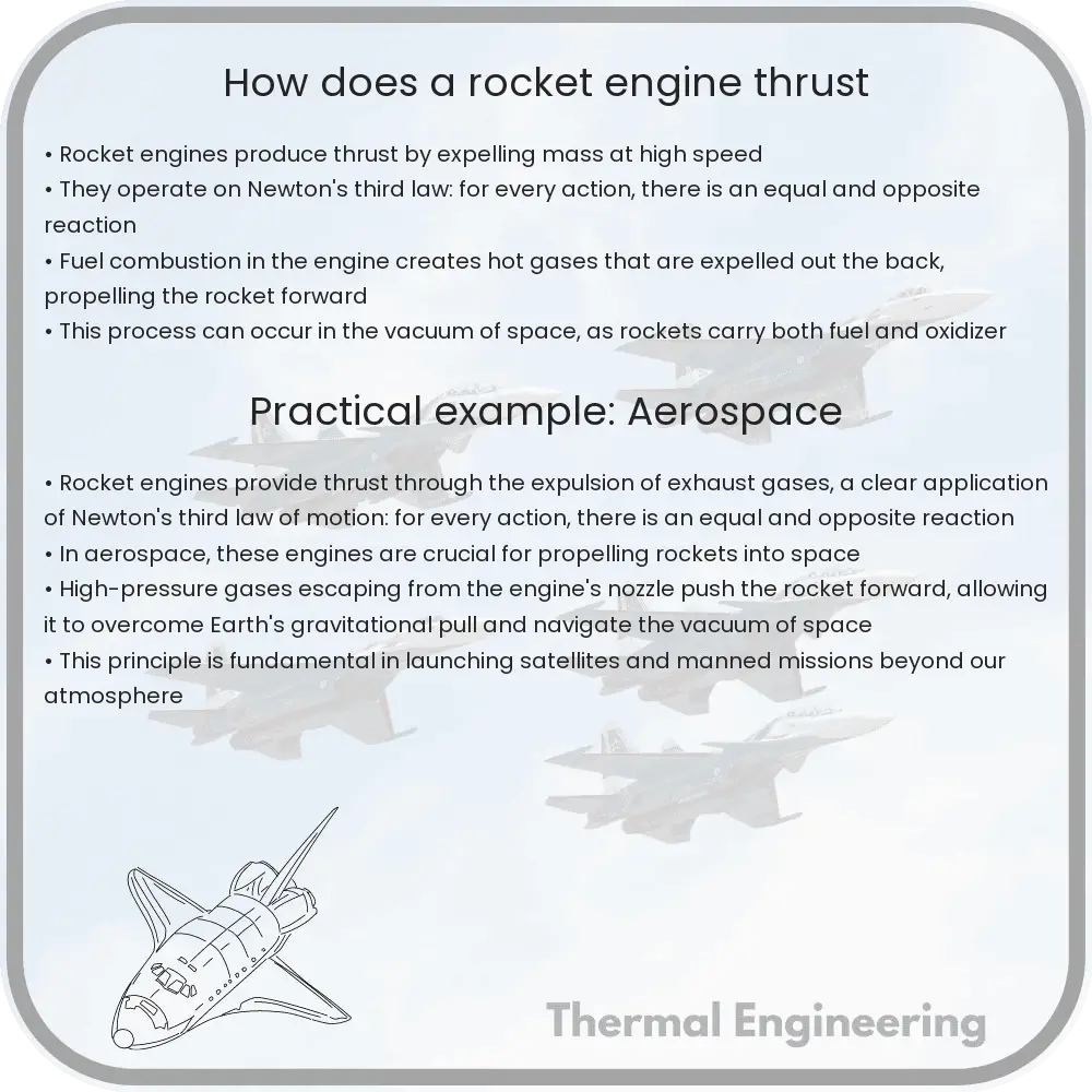 How does a rocket engine thrust