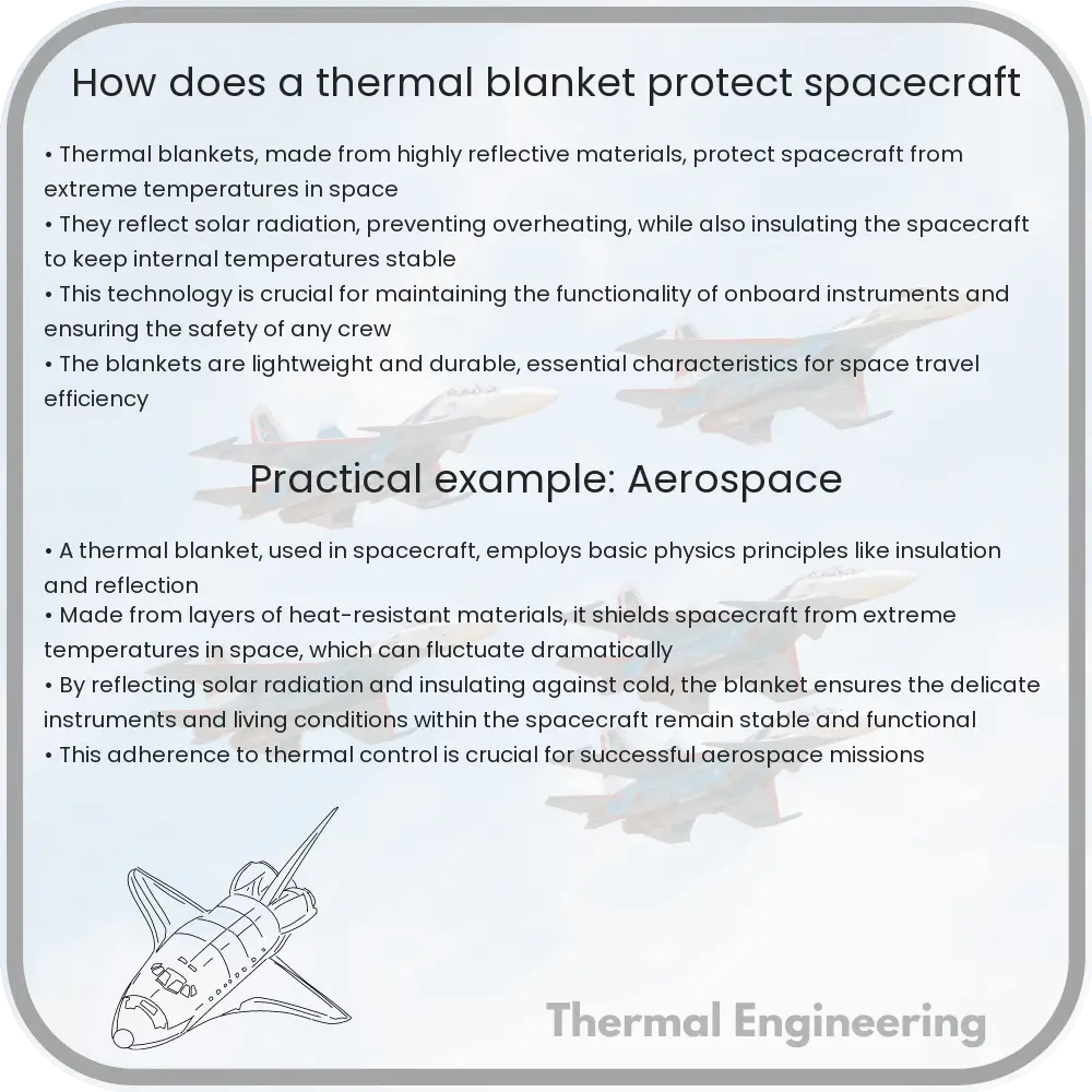 How does a thermal blanket protect spacecraft