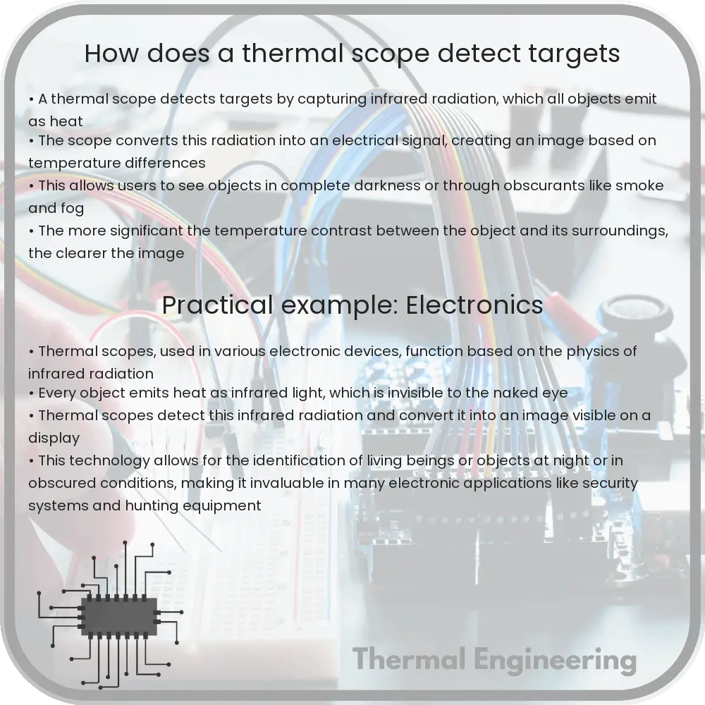 How does a thermal scope detect targets