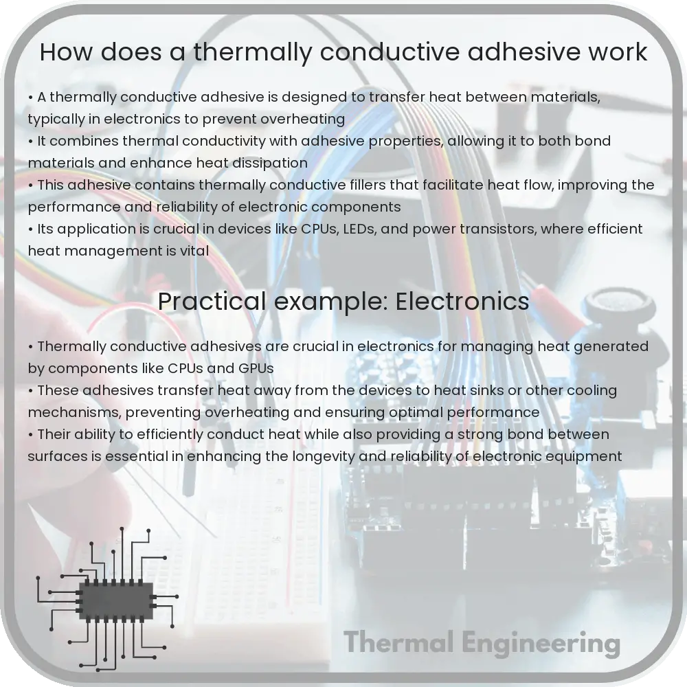How does a thermally conductive adhesive work
