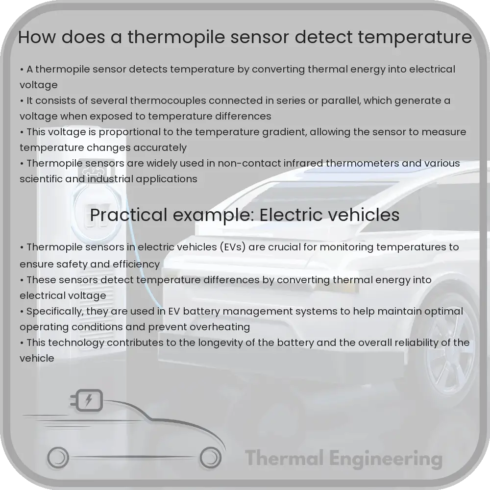 How does a thermopile sensor detect temperature