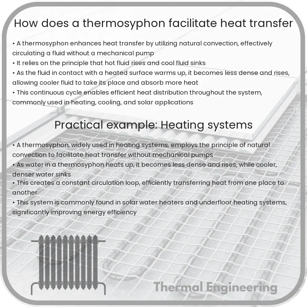 How does a thermosyphon facilitate heat transfer
