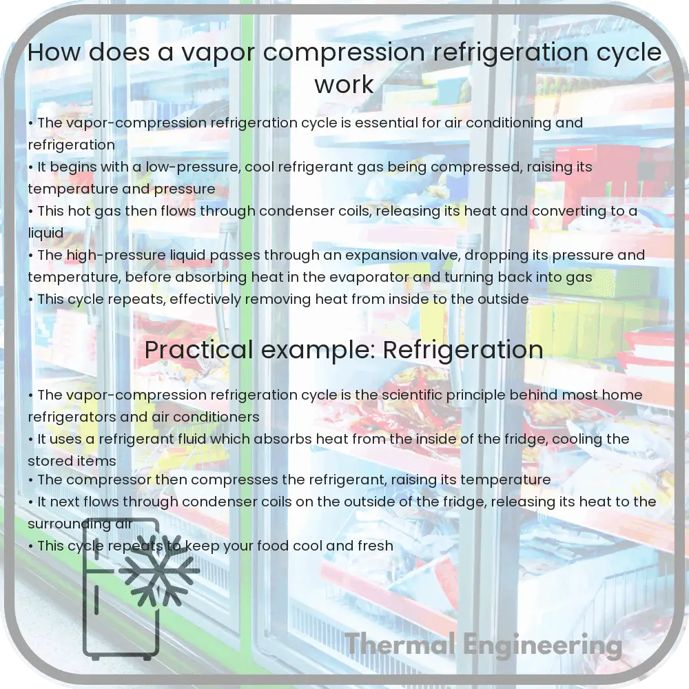 How does a vapor-compression refrigeration cycle work