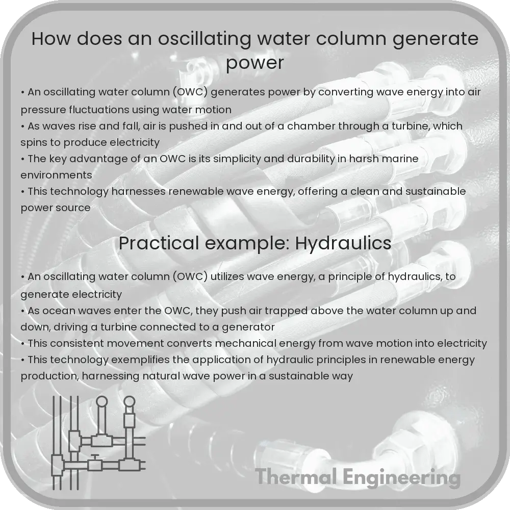 How does an oscillating water column generate power