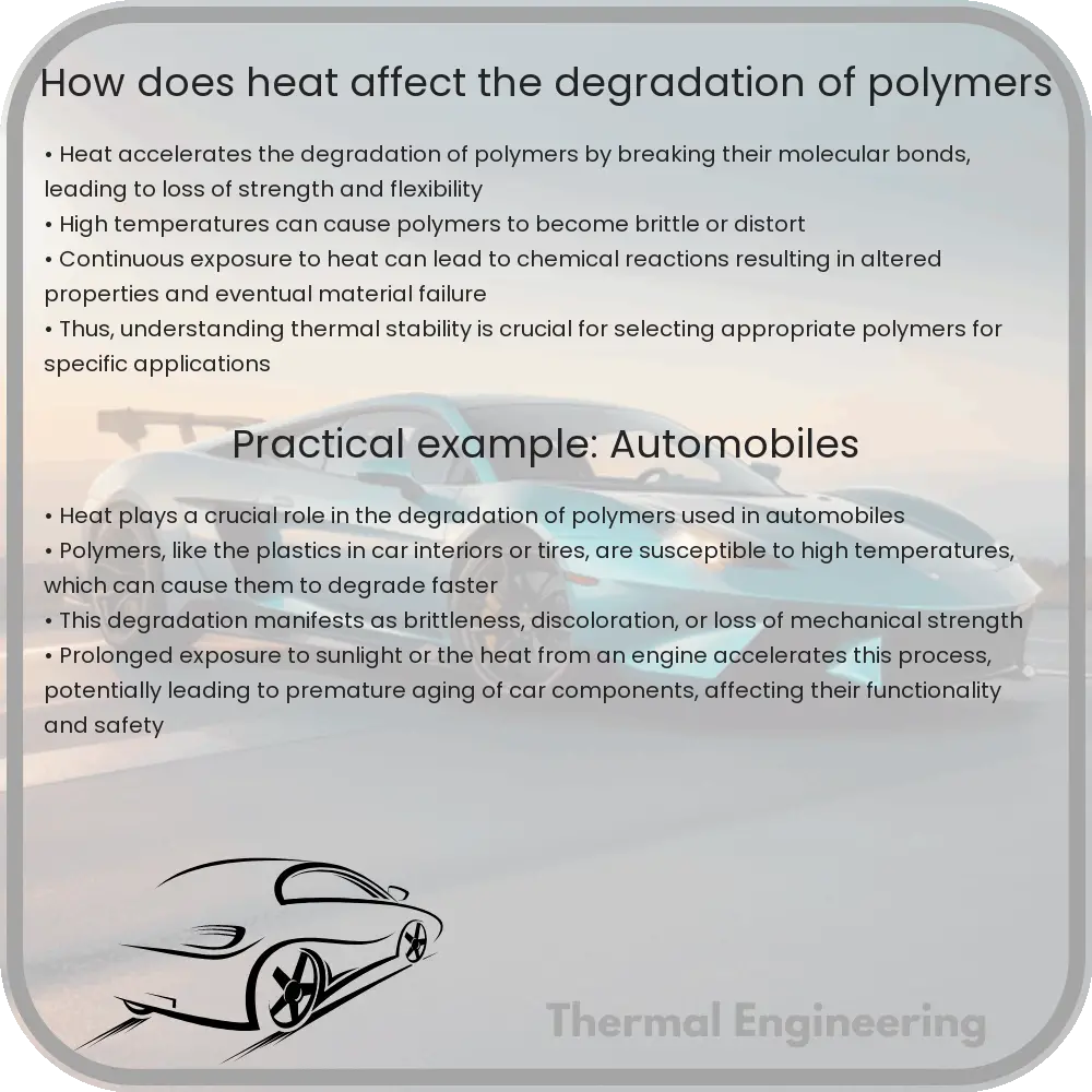 How does heat affect the degradation of polymers