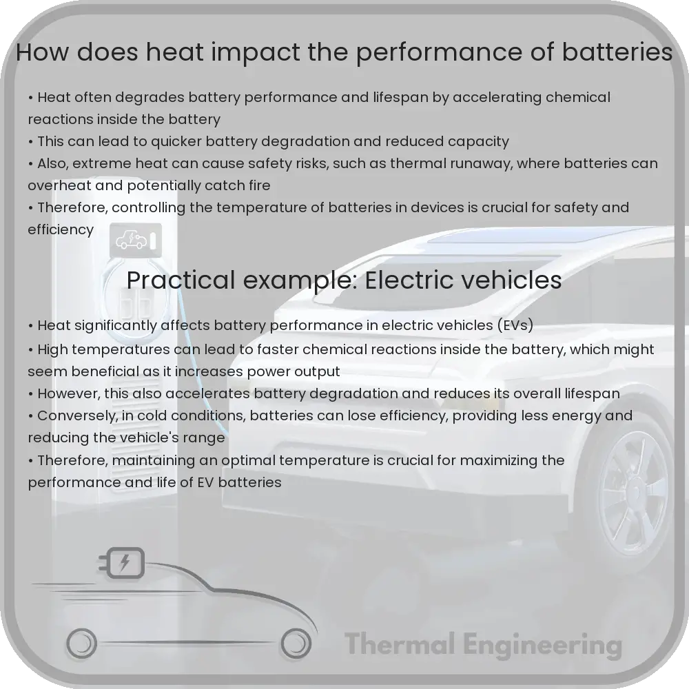 How does heat impact the performance of batteries