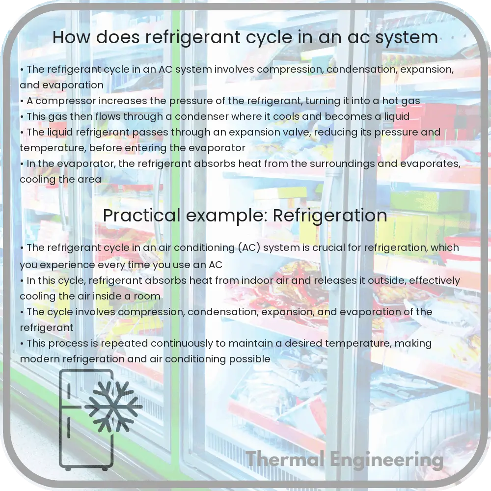 How does refrigerant cycle in an AC system