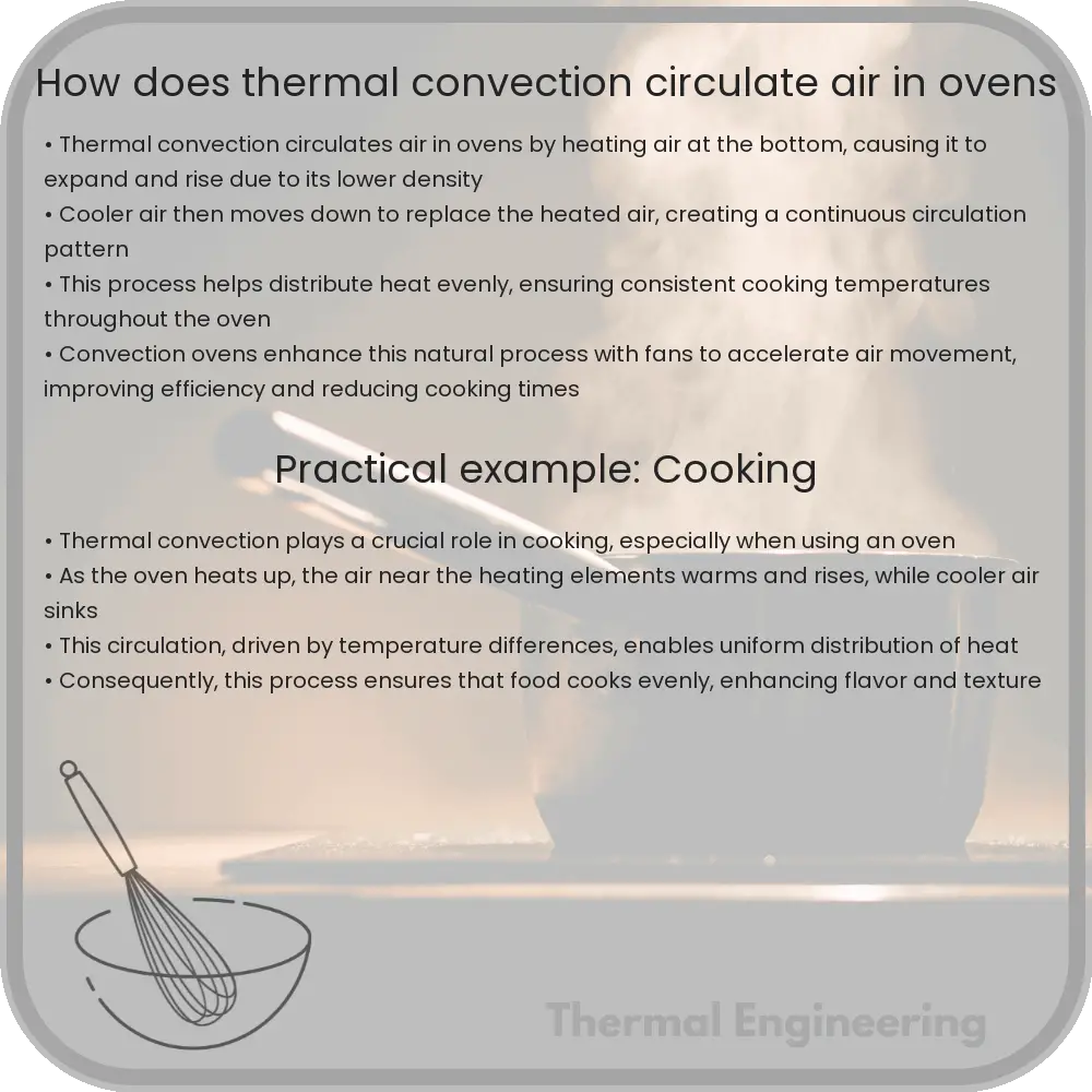 How does thermal convection circulate air in ovens