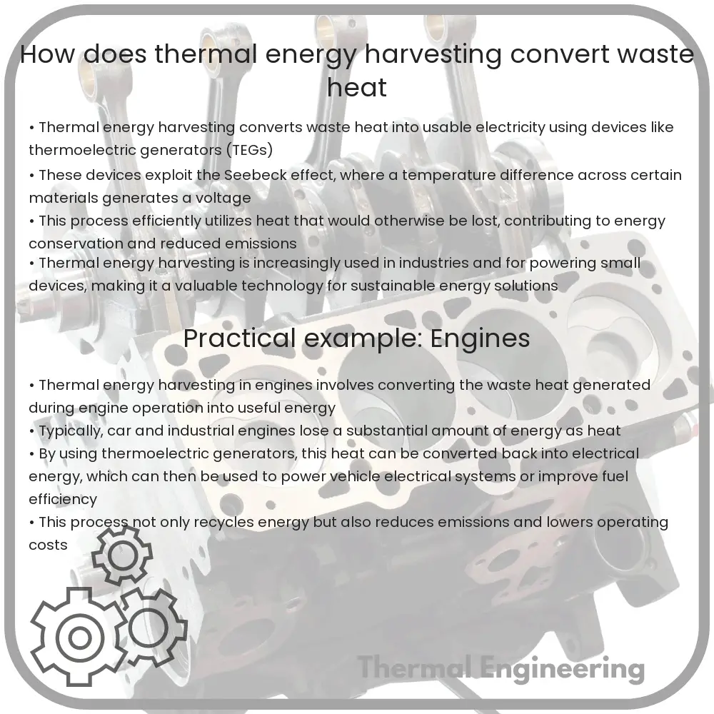 How does thermal energy harvesting convert waste heat
