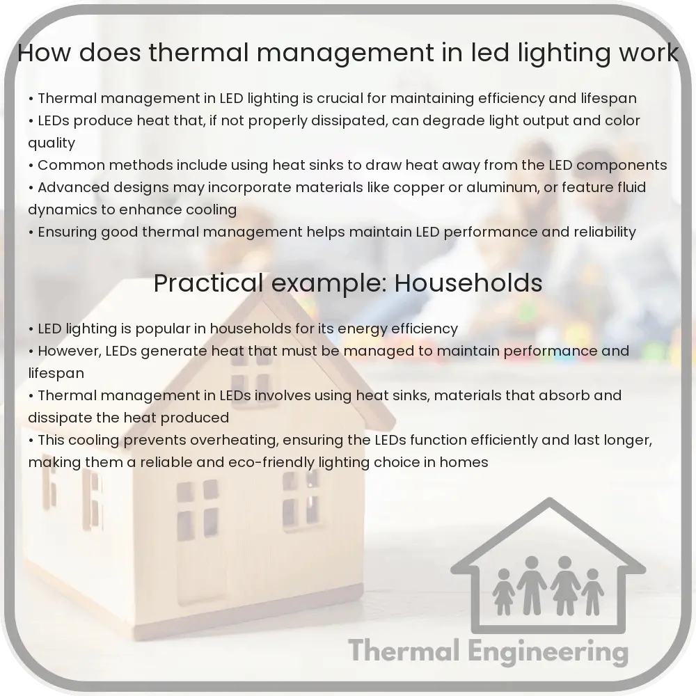 How does thermal management in LED lighting work
