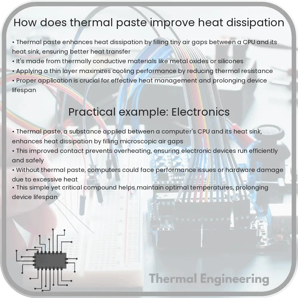 How does thermal paste improve heat dissipation