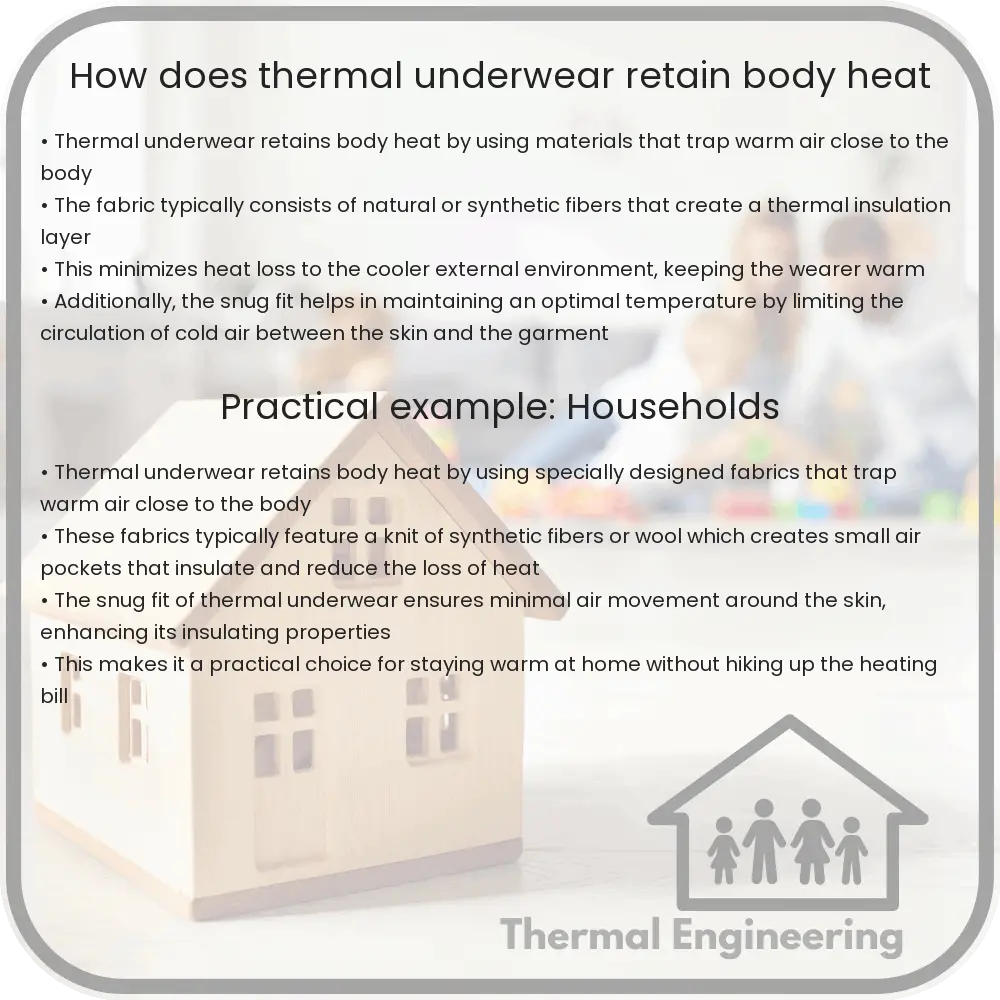 How does thermal underwear retain body heat