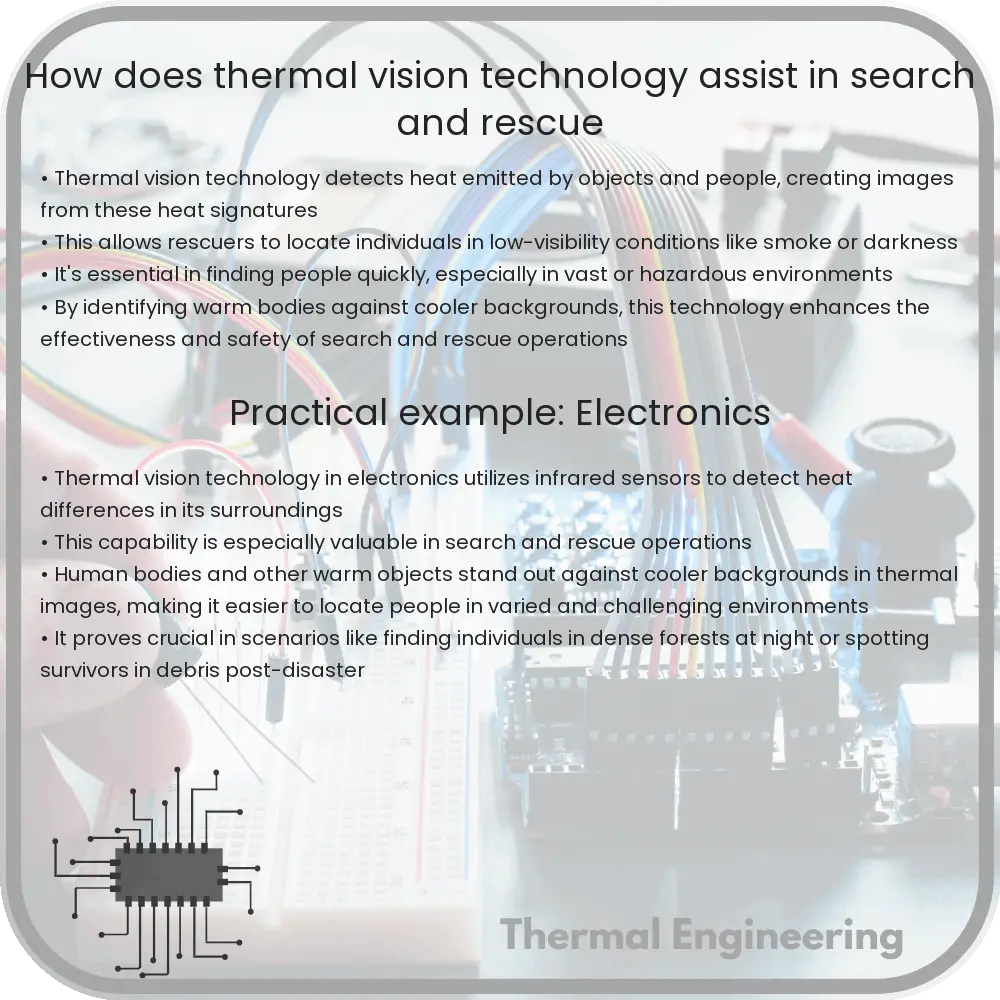 How does thermal vision technology assist in search and rescue