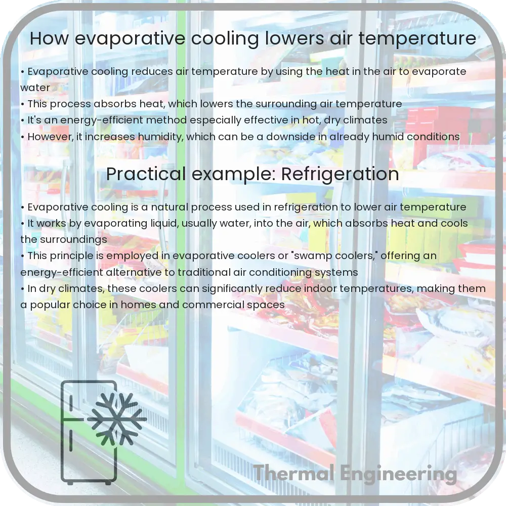 How evaporative cooling lowers air temperature