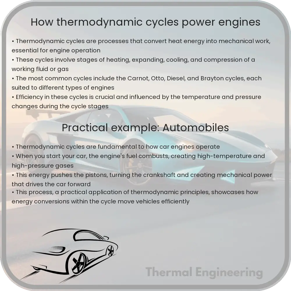 How thermodynamic cycles power engines