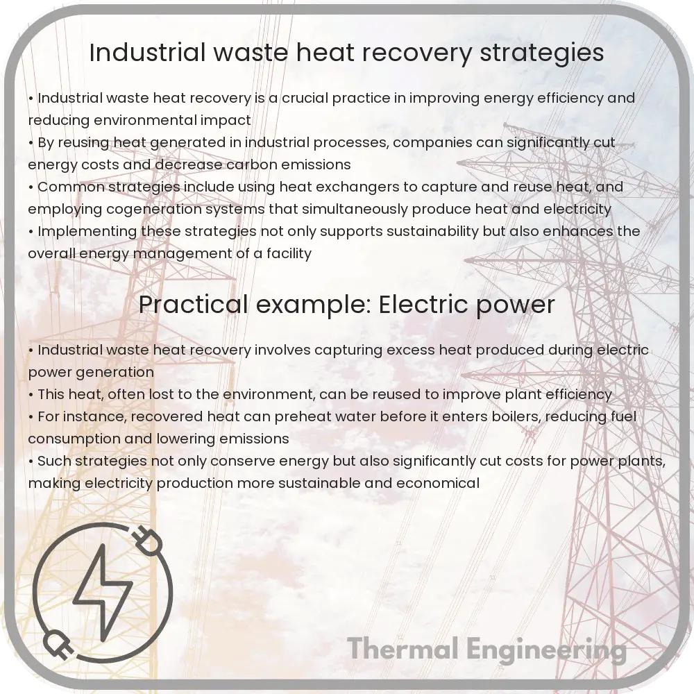 Industrial waste heat recovery strategies