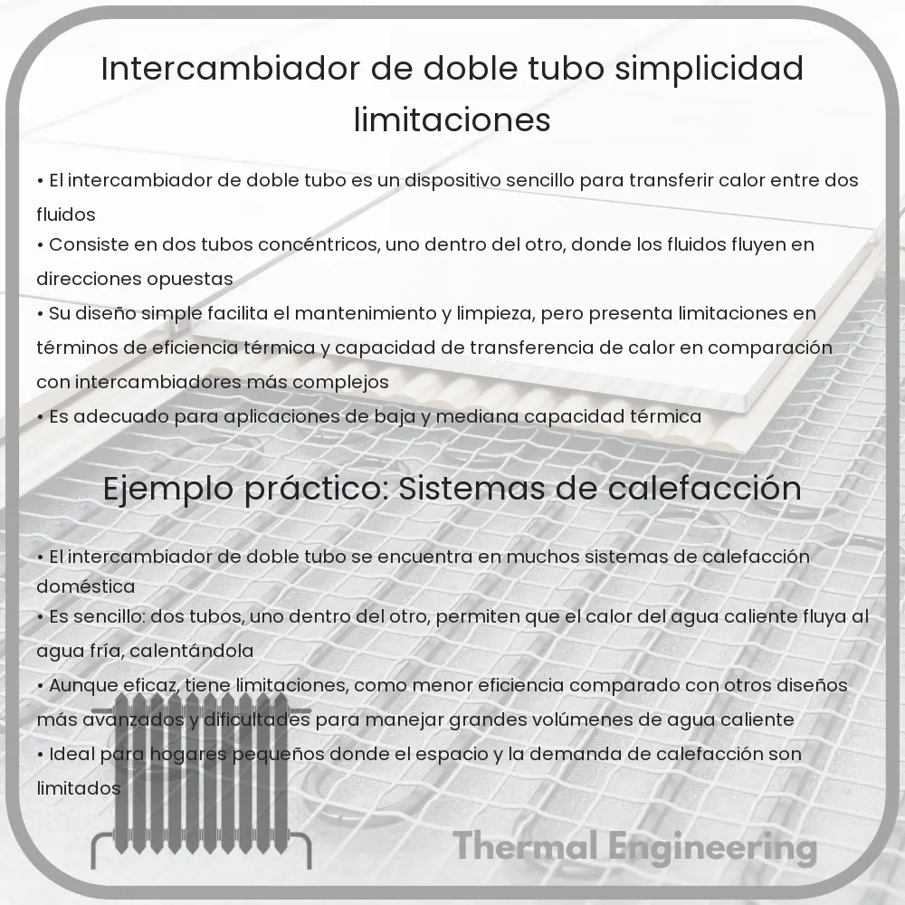 Intercambiador de Doble Tubo | Simplicidad, Limitaciones
