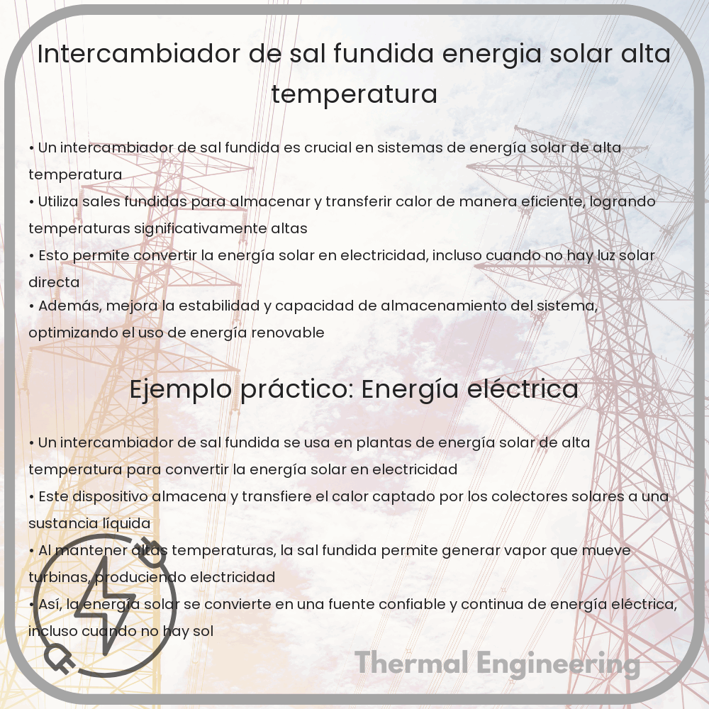Intercambiador de Sal Fundida | Energía Solar, Alta Temperatura