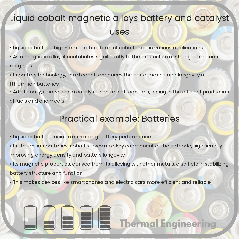 Liquid Cobalt Alloys, Battery, and Catalyst Uses