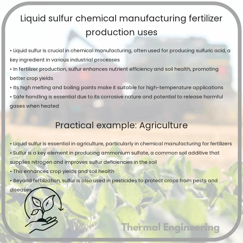 Liquid Sulfur | Chemical Manufacturing, Fertilizer Production Uses